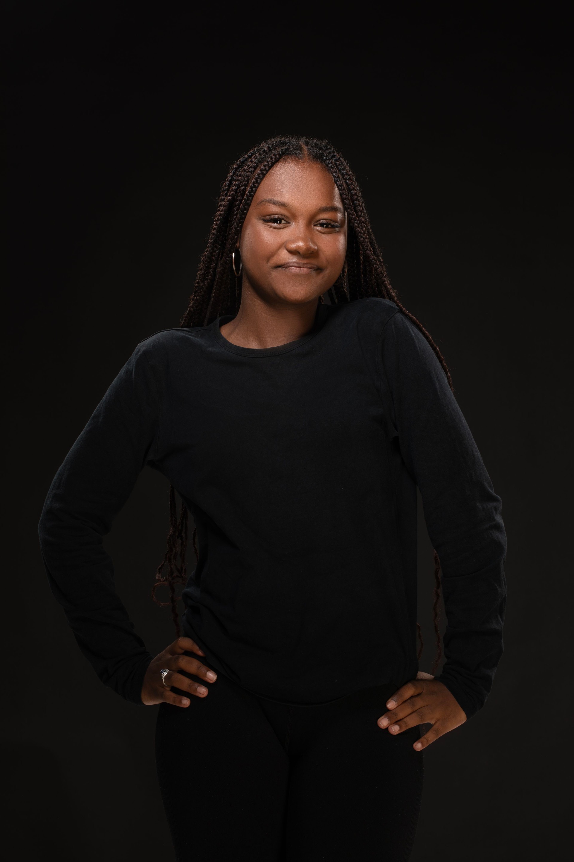 Studio portrait of a beautiful diverse black female model